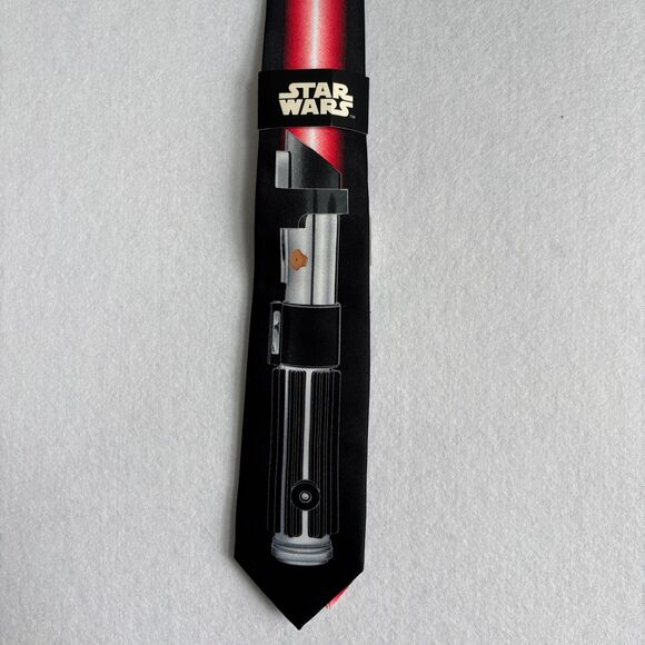 Star Wars Darth Vaders Red Lightsaber Dress Neck Tie Men's Black 58 x 3 NWT - Picture 3 of 8